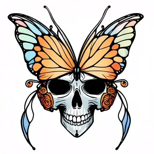 Create Me A Tattoo Butterfly Skull With Fairy Wings