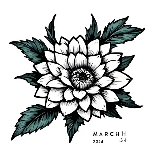 Dahlia Flower With Date March 13 2024