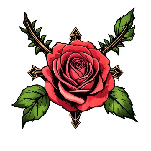 Orthodox Cross With Rose