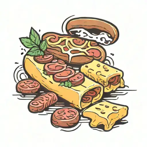 One Cheese Slice And Two Sausage Slice