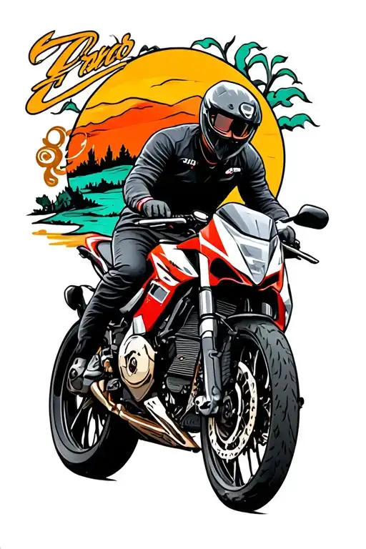 Landscape Sport Bike Doing