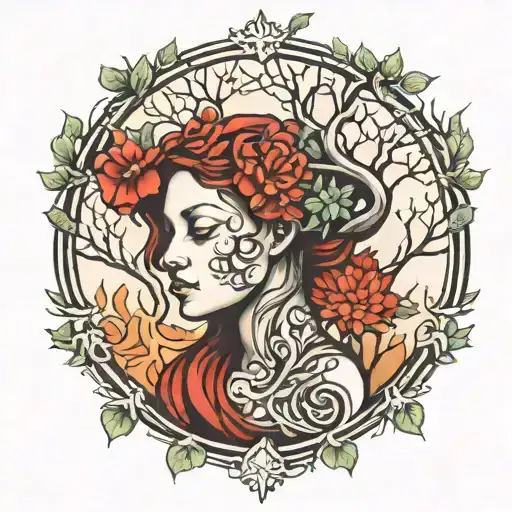 Woman Tree Of Life Intertwined