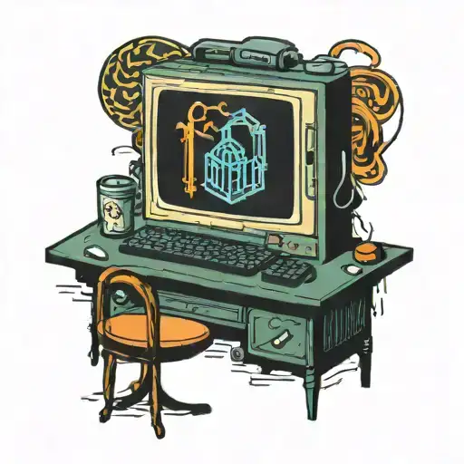 Retro Computer Screen And Keyboard With A Loading Bar