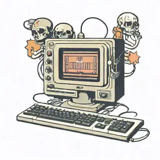 Retro 90S Computer Screen And Keyboard With A Loading Bar