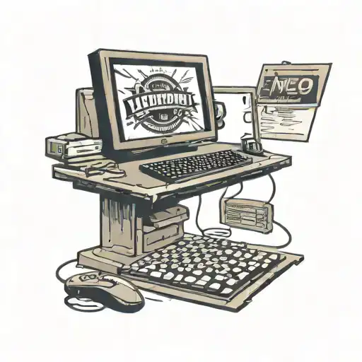 Computer Monitor And Keyboard With A Loading Bar