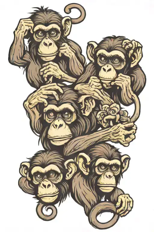 3 Monkeys Hear No Evil Speak No Evil