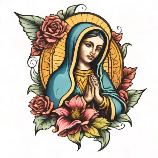 Virign Mary Of Guadalupe Surrounded