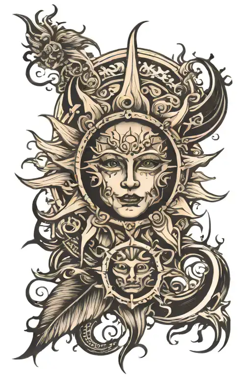 Sun Tattoo Design Inspired