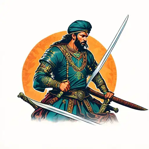 Moroccan Traditionnel Soldier With A Sword
