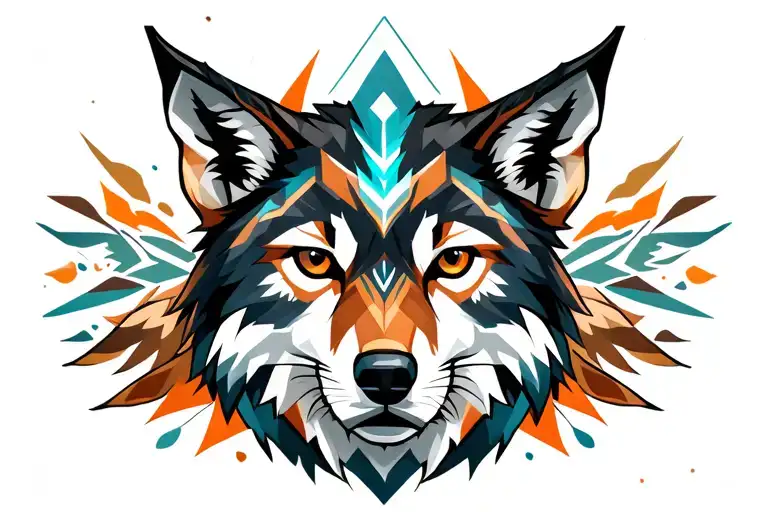 A Wolf With A Merged Geometric Buho