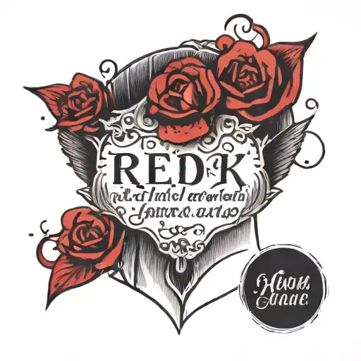 Red Ink Quote On Back Of Neck