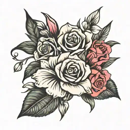Roses And Gladiolus Flower Bouquet