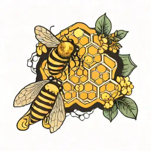 Honey And Honeycomb Pattern