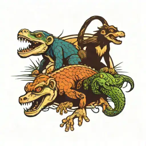 Monkeys And Alligators Working Out