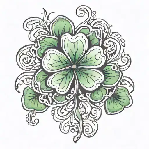 Five Leaf Clover Tattoo Inspired