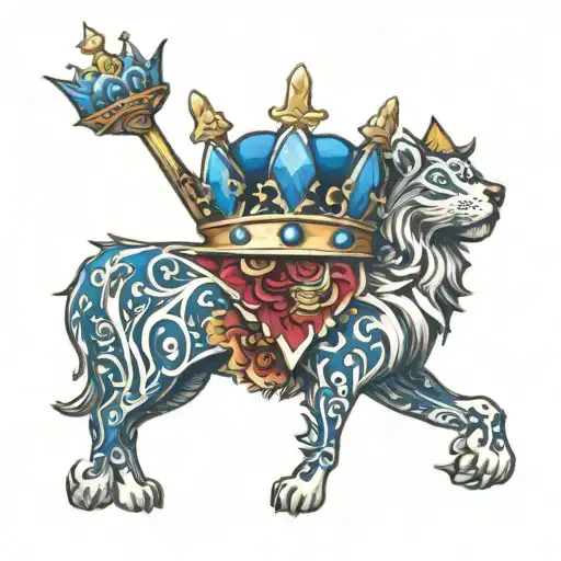 Saphire With Kings Crown