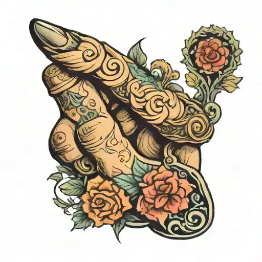 A Tattoo On The Left Index Finger Indicating 0 - 100 Mm