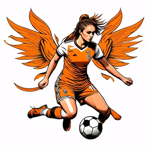 Dutch Orange Lioness Female Soccer Player
