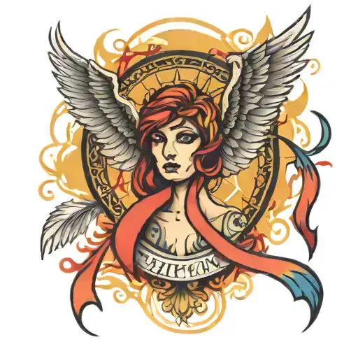 Human Trafficking Survivor Ribbon Phoenix Rising From The Ashes