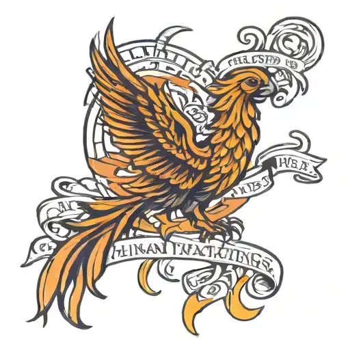 Human Trafficking Survivor Ribbon Phoenix Rising From The Ashes