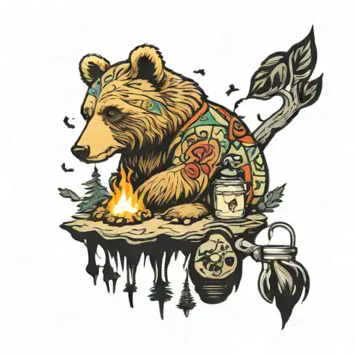 Small Bear Camping Woodlands Doctor