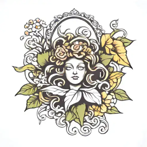 Floral With Medusa Head