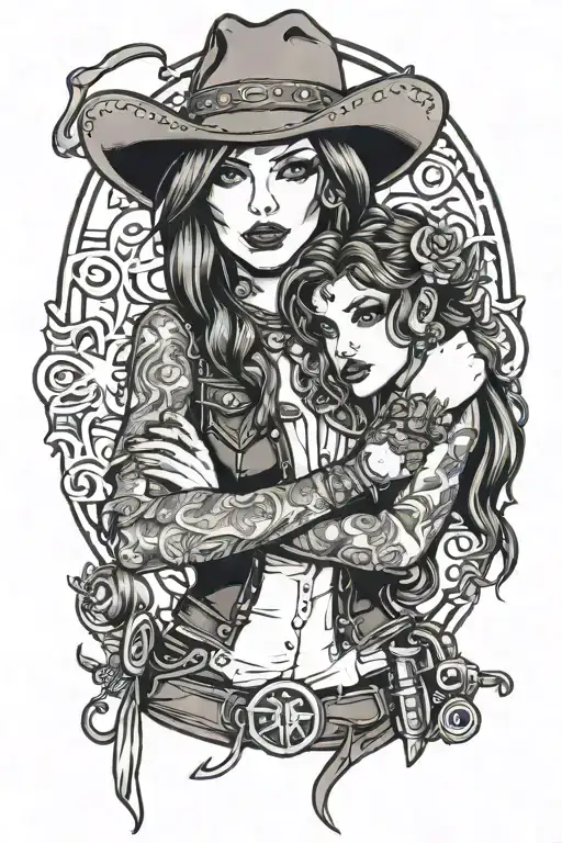 Cowgirl Jekyll And Rockstar Hyde Female With Brass Knuckles