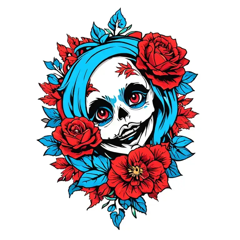 Blue And Red Cartoon Version