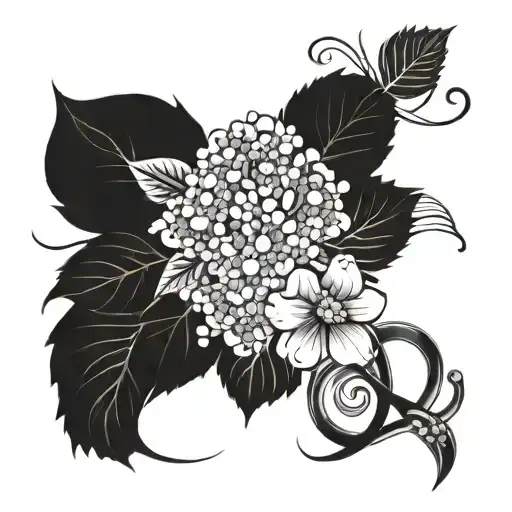 Hydrangea Flower Mixed With The Infinity Symbol Incorporated