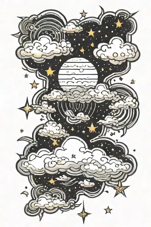 Clouds With Stars Around It