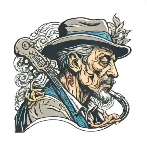 Blues Musician Lonely Man