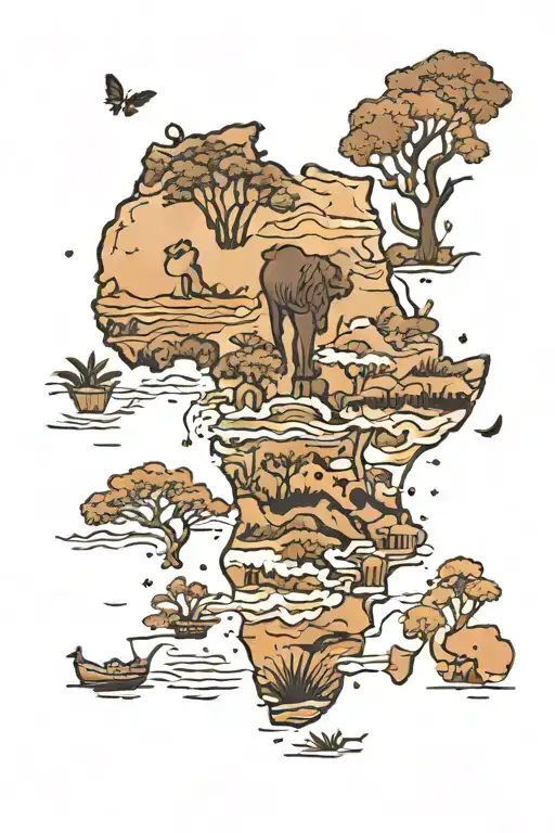 Africa Continent Filled With African