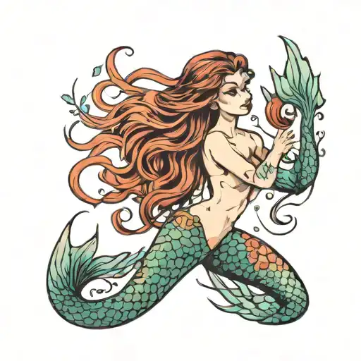 Nude Sexy Dark Mermaid Evil