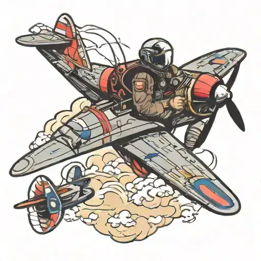 Fighter Pilot Flying A Plane