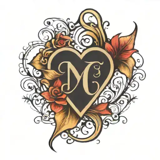 Initials And Hearts Down The Spine