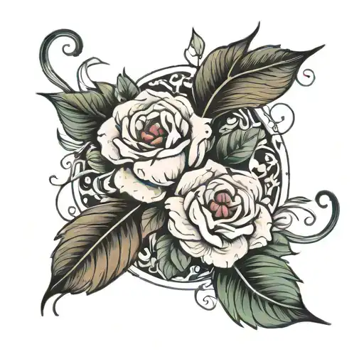 Flowers And Leaves Intertwined