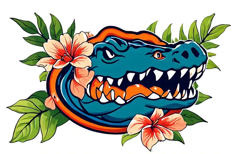 Florida Gators Logo With Hawai Flower Separated