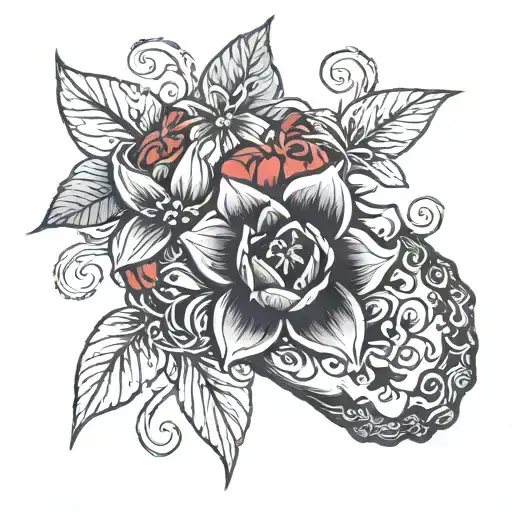 Caranation Flower With Red Bandage Wrapped Hand Holding