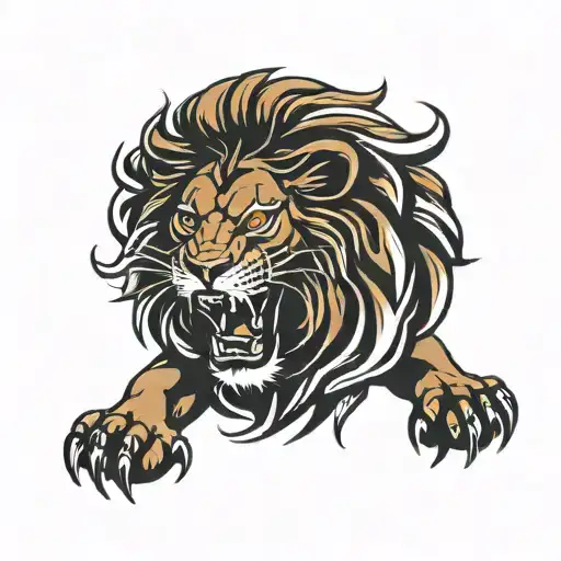 Simple Black Lion Roaring