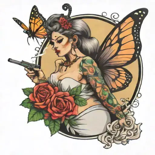 Butterfly Moon Pregnant Queen Smoking Weed Confused With Guns And Love