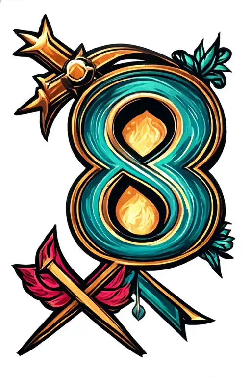 The Number 8 With A Cross And Angle