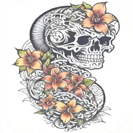 Tropical Flowers Intertwined