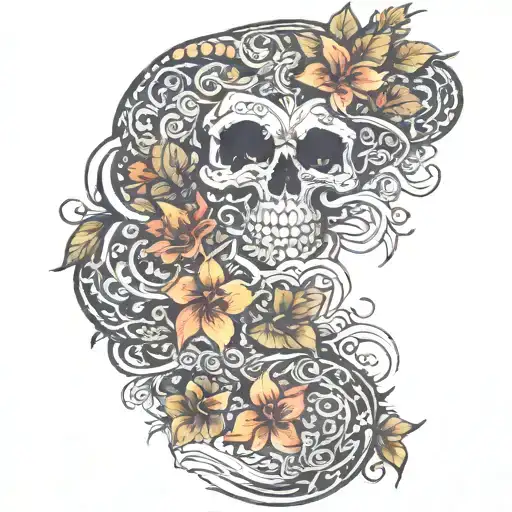Tropical Flowers Intertwined