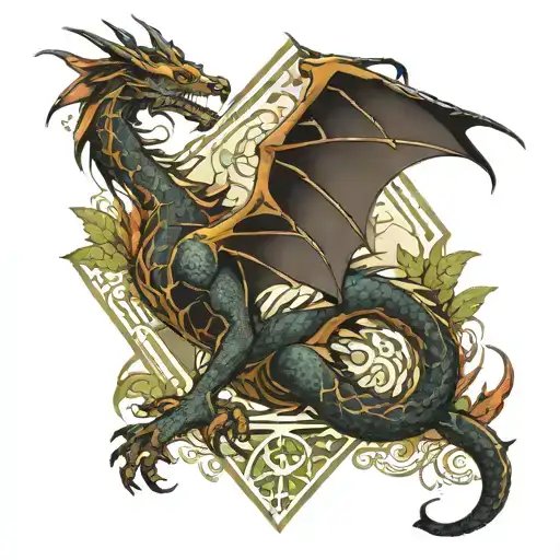 Dragon Geometry And Forest Loyalty Symbol Incorporated