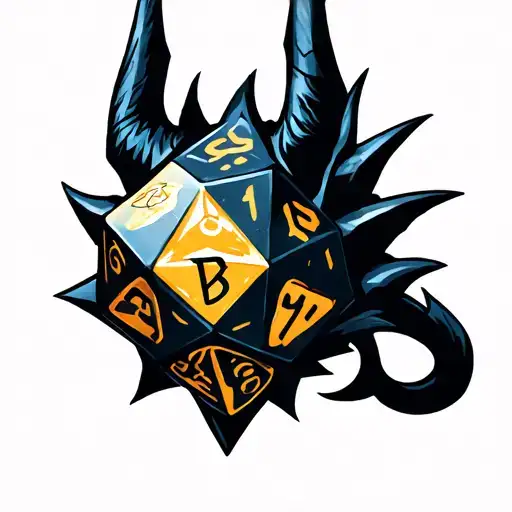 D20 Die With A Displacer Beast