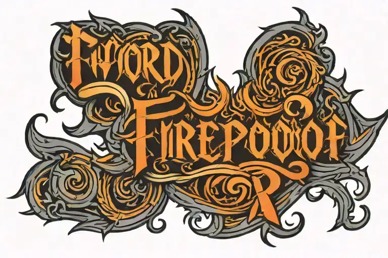 Word Fireproof With 5 Chevrons Under