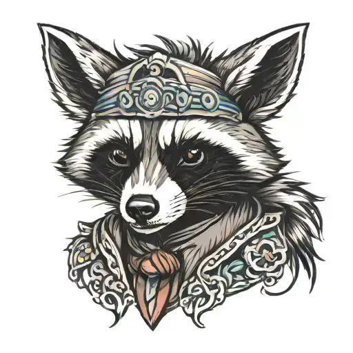 Diego Racoon Edgy Tattoo Design