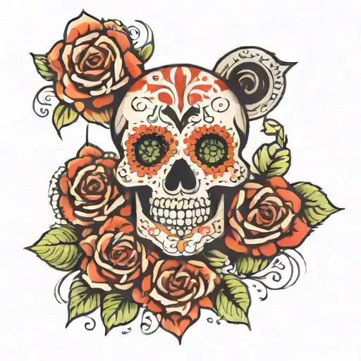 Sugar Skull Paw Print