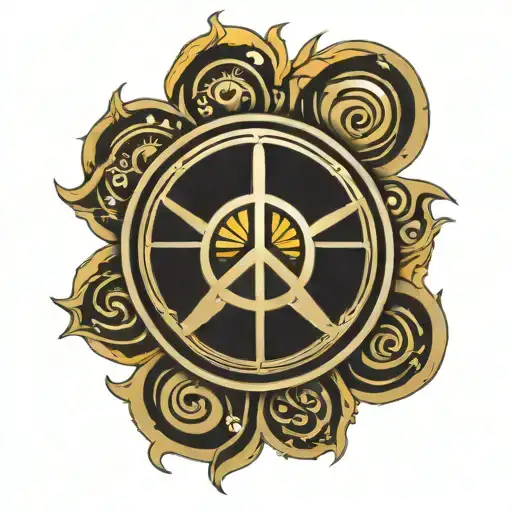Sun With Peace Symbol Incorporated