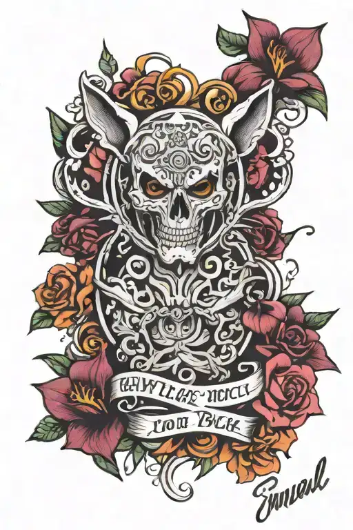 Half Sleeve Tattoo With Quote Fuck With My Energ And You Will Unvail One Crazy Bitch